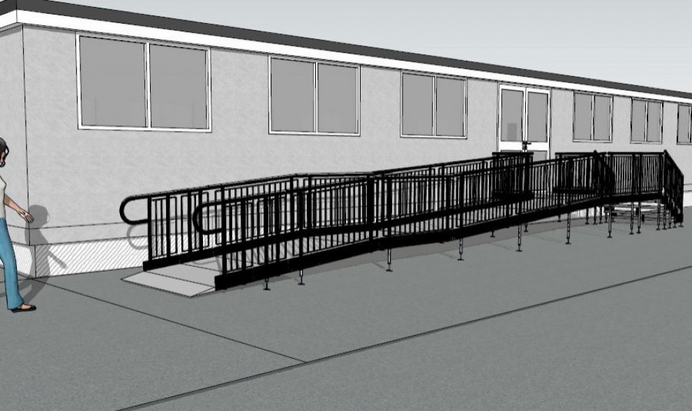 ramp 3D drawing -  Abingdon and Witney College