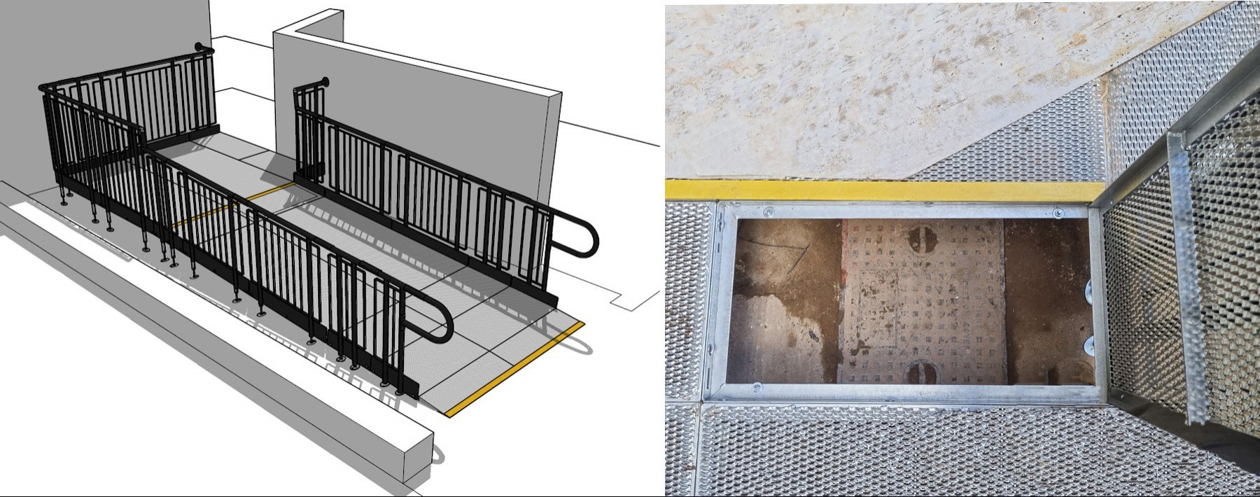 ramp with drain hatch