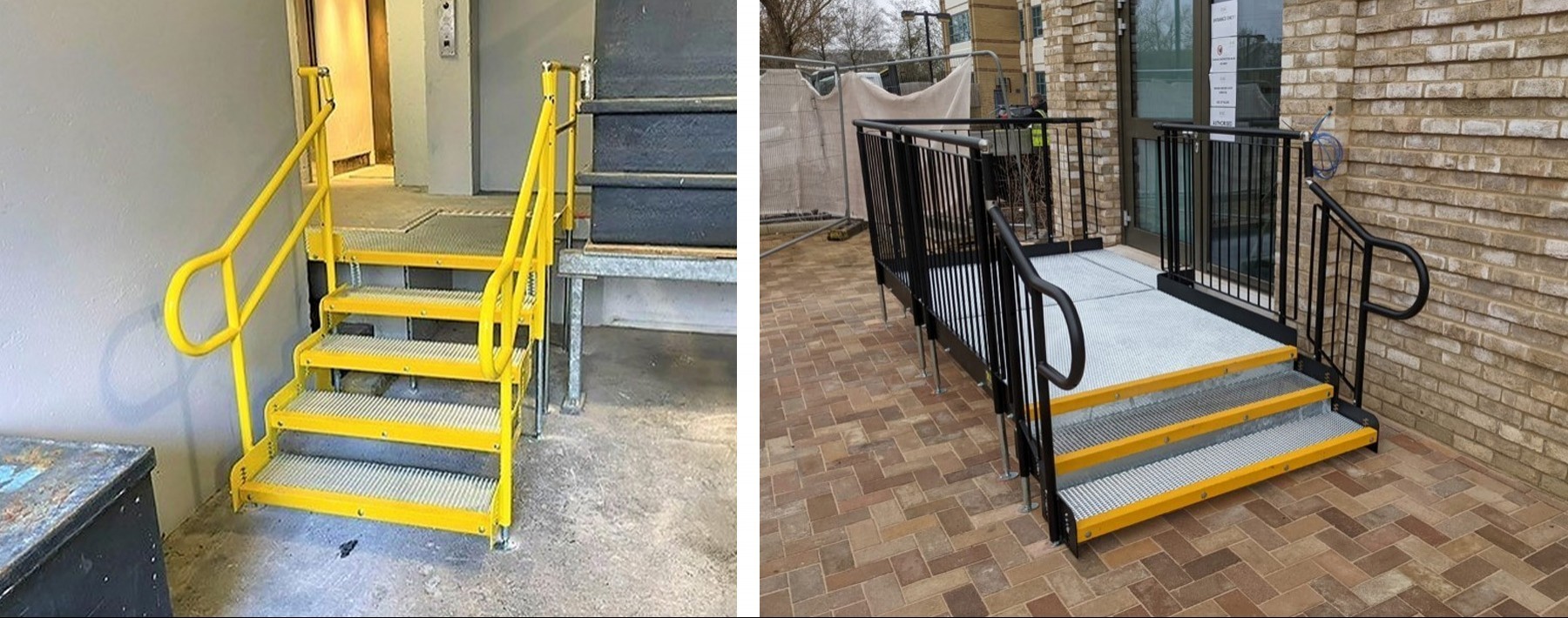 access steps with handrails