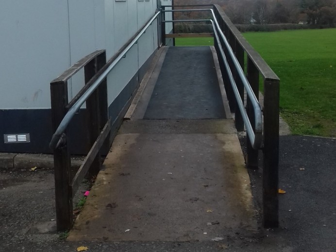 wooden ramp at Argoed High School, Wales