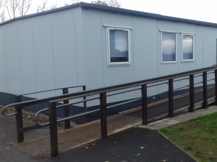 wooden ramps at Argoed High School, Wales