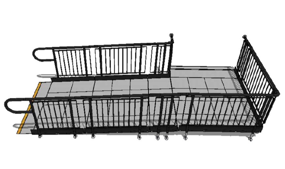 A 3D plan of the modular ramp for Chelsea Football Club