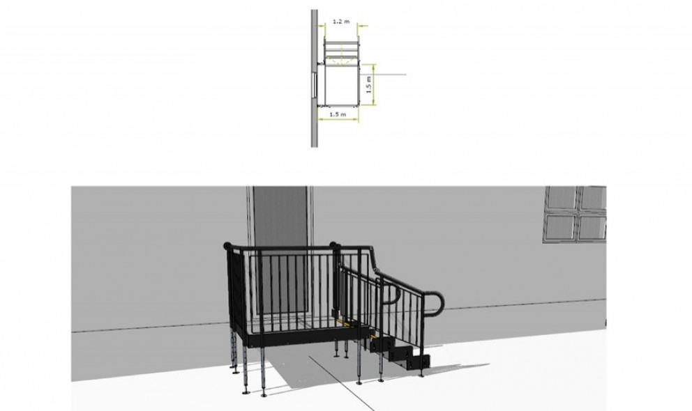 dog ramp 3D drawing