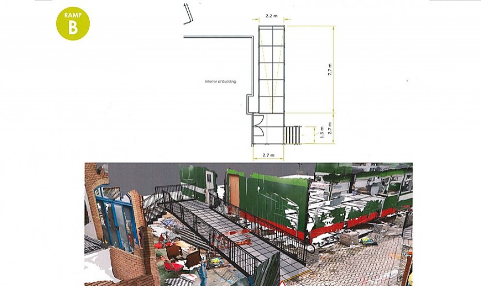 ramp drawing for Glenfield Hospital