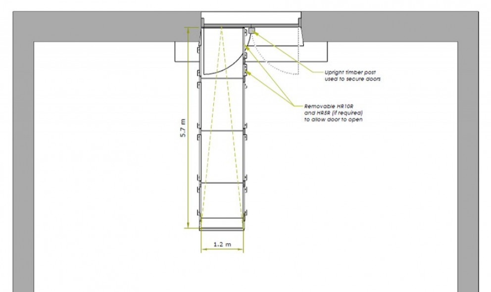 Internal modular ramp drawing at Lincoln Cathedral