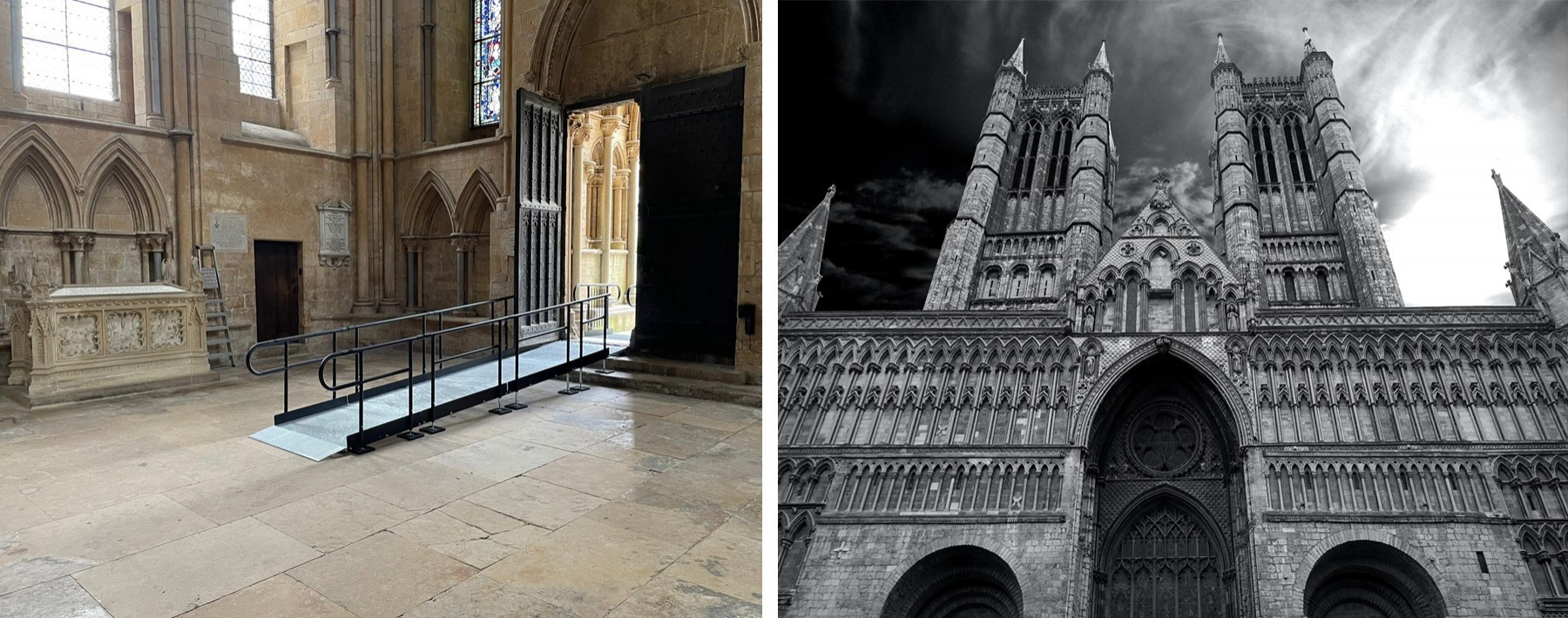 Internal modular ramp at Lincoln Cathedral