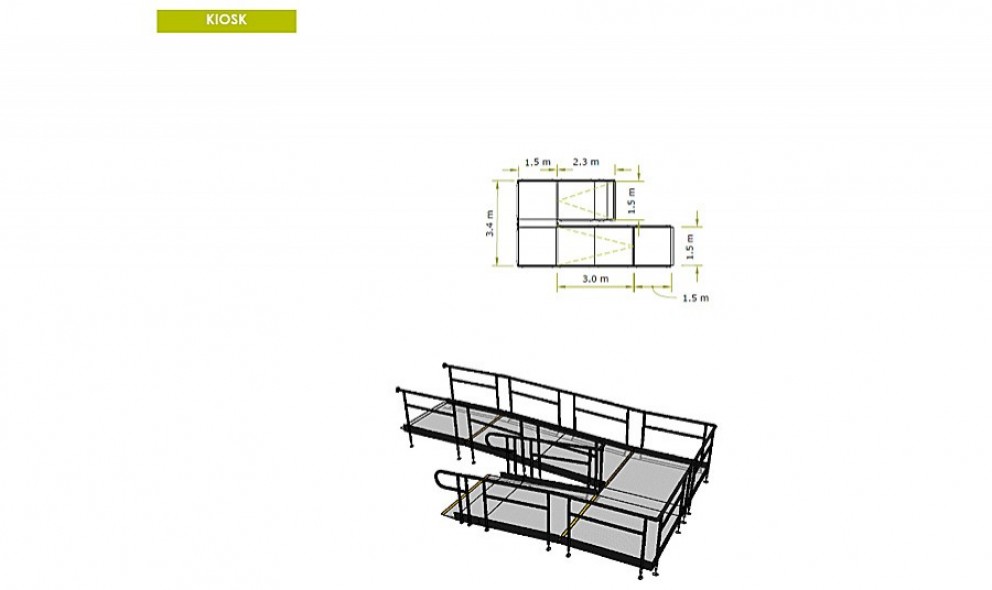 ramps for Oracle, Temporary Exhibition Site ramp drawing