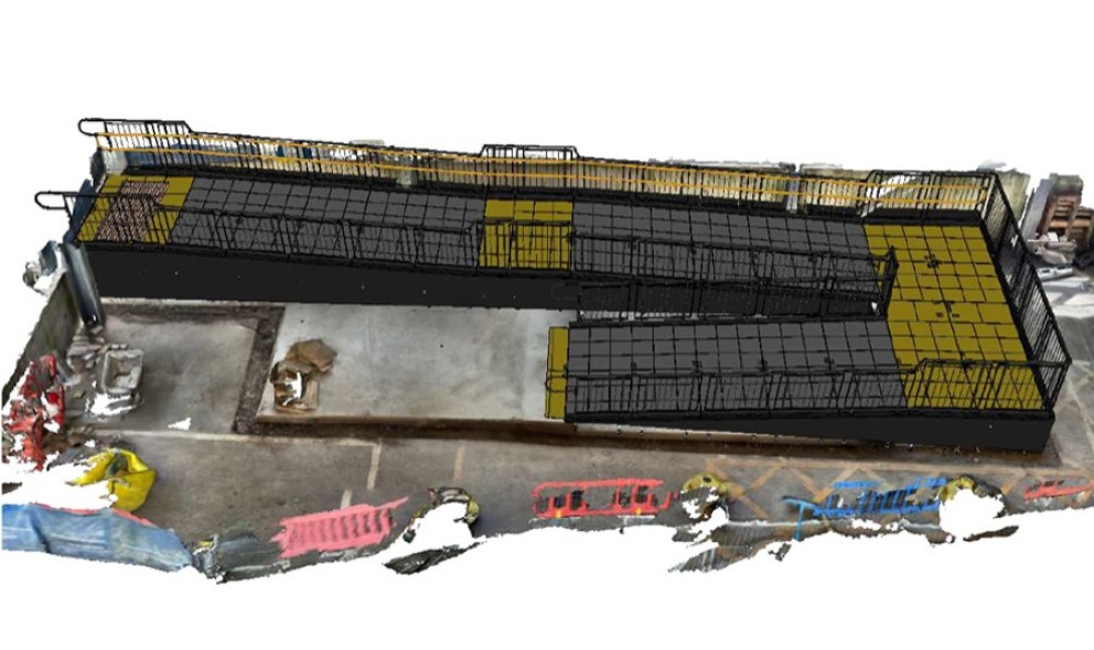 Orpington Railway Station 3D drawing of the GRP Ramp