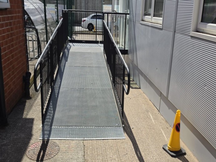 Access ramp to temporary school blocks