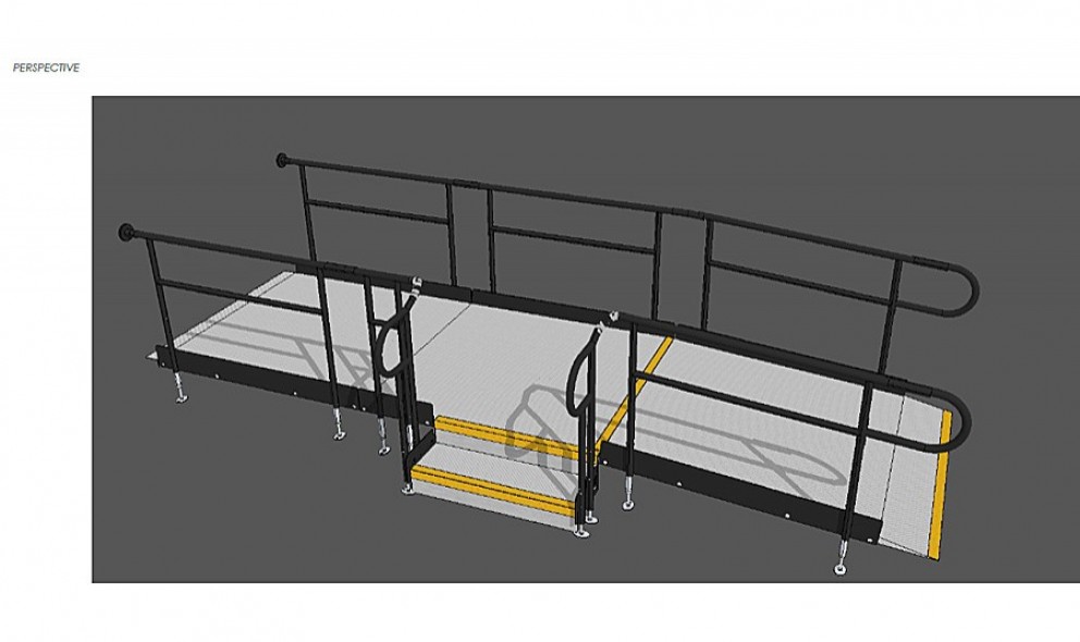 3D CAD ramp drawing for Queen Mary's Hospital