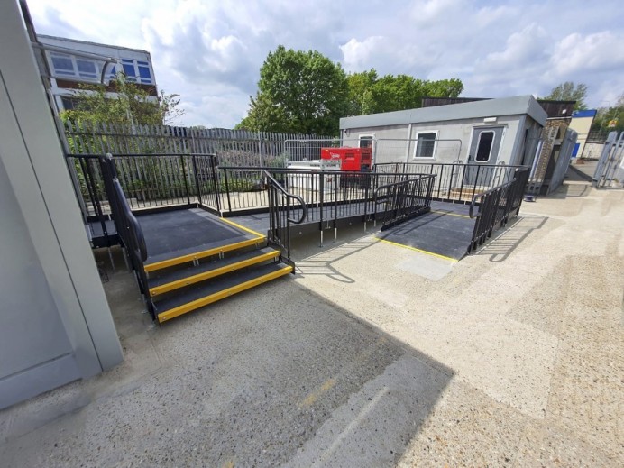 replacing wooden steps, Rail Maintenance Depot