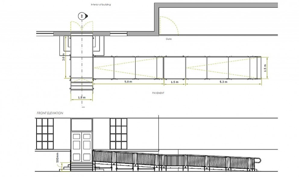 2D drawings of Ramp for Grade I listed Hospital 