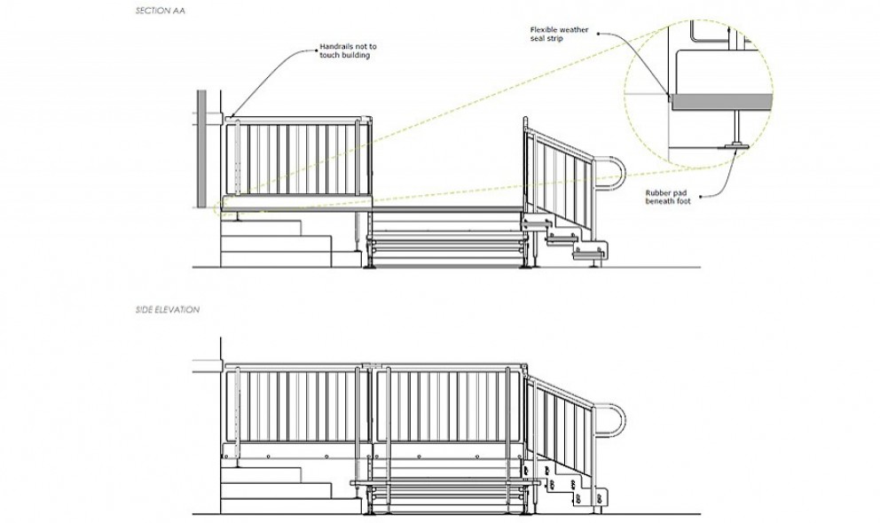 2D drawing of Ramp for Grade I listed Hospital 