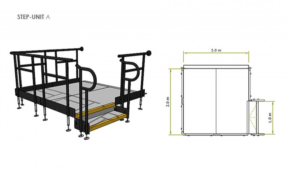 Temporary step unit drawing 