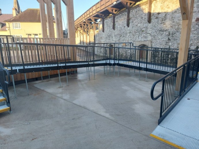 wheelchair ramp for a stage at Elizabeth Fort