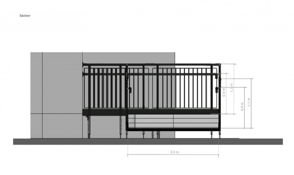 wide metal walkway drawing