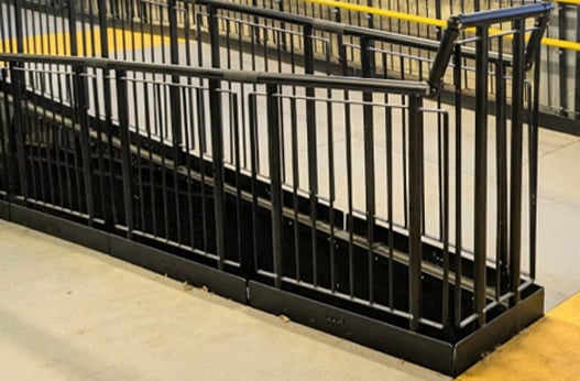 Anti-Climbing Infill Handrail on a ramp 