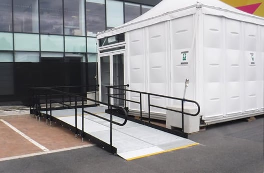 temporary ramp to a marquee