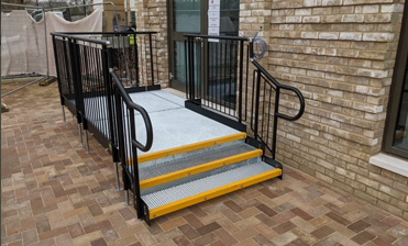 compliant steps with handrails