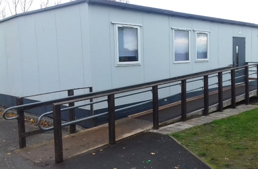 Wooden wheelchair ramp