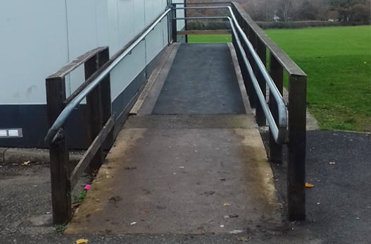 Wooden wheelchair ramp