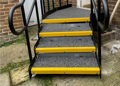 step system with handrails 