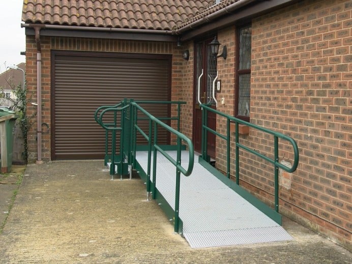 gate ramp at Bexhill, East Sussex for a powerchair