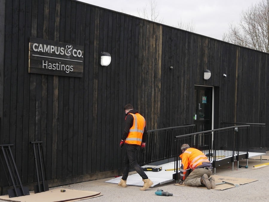 An accessible shop entrance, Hastings
