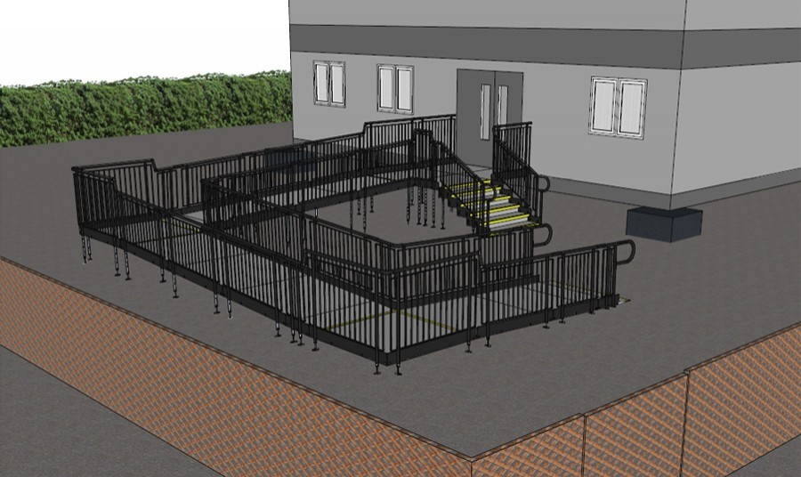 Steel Wheelchair ramp, Harrington Junior School