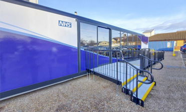 NHS modular building with ramp