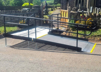 disabled ramp to a polling station