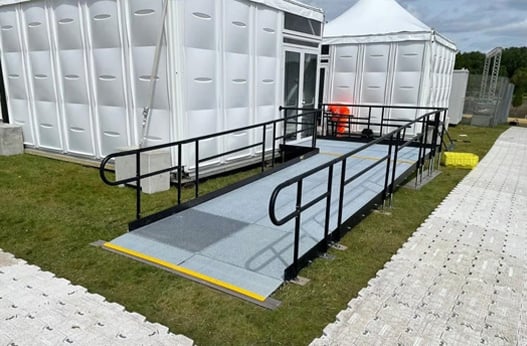 temporary access ramp to a marquee